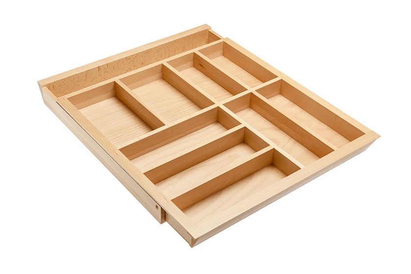 Лоток GTV раздвижной, для столовых приборов в ящик, деревянный -  .