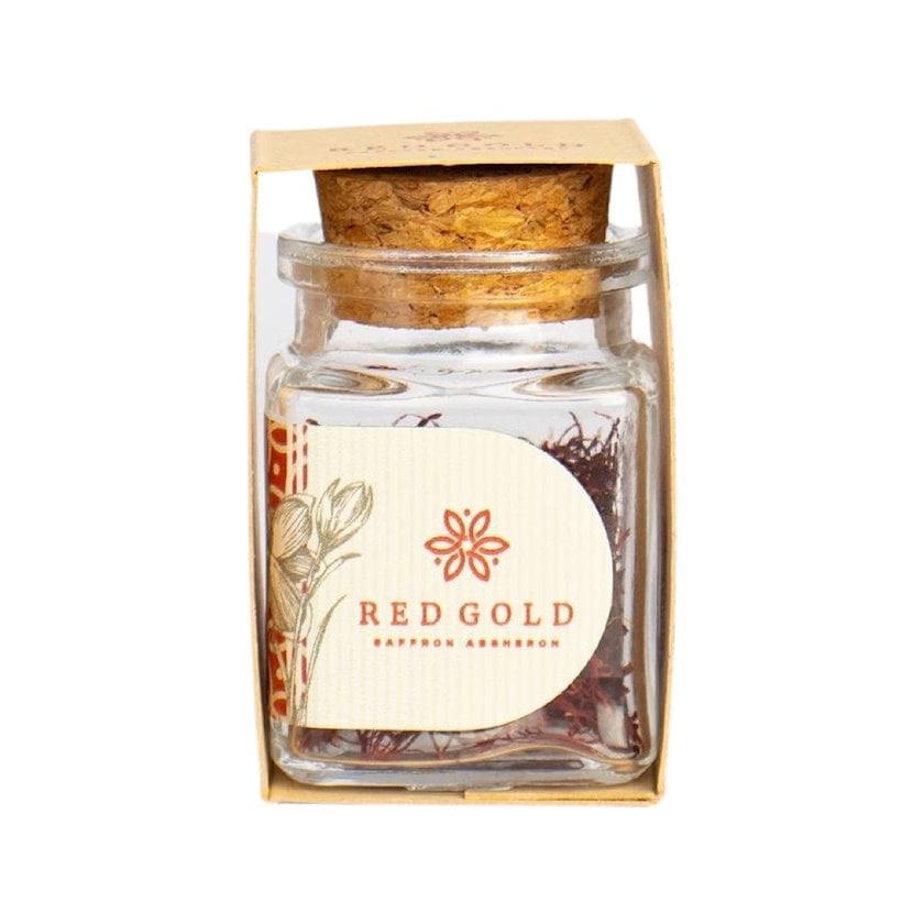 Zəfəran Red Gold Absheron Organic şüşə qablaşmada, paket ilə, 2 q