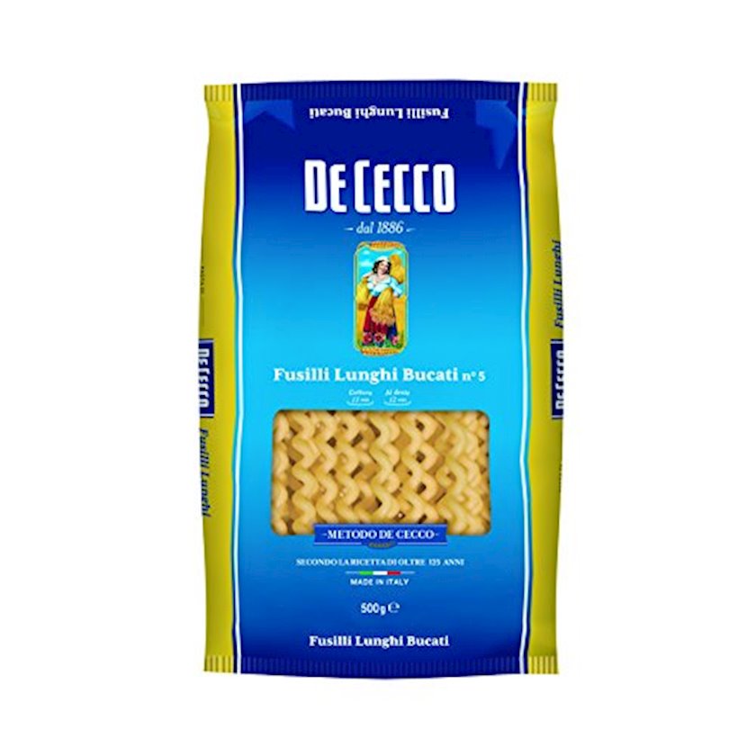 Макароны De Cecco Fusilli Lunghi Bucati №41, 500 г - купить в Баку ...