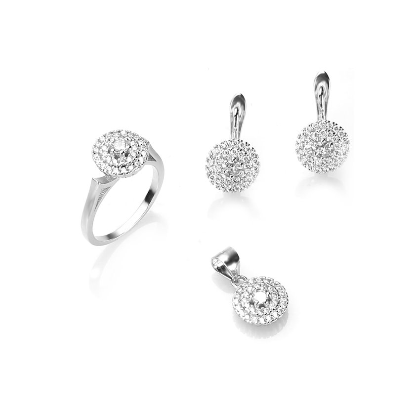 Набор ювелирный подвеска, серьги и кольцо Silver Style 444754-1 ...
