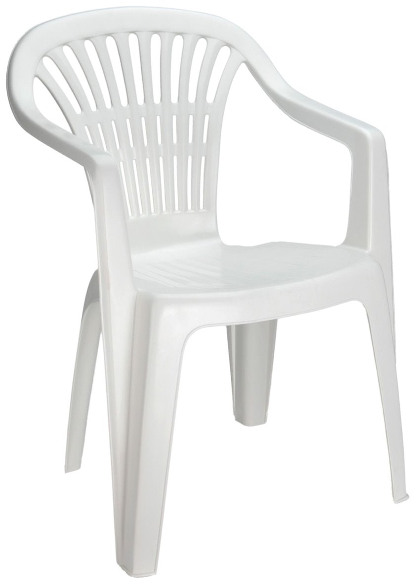 Пластиковый стул Deoria, с подлокотниками, 54x53x80, белый -  в .