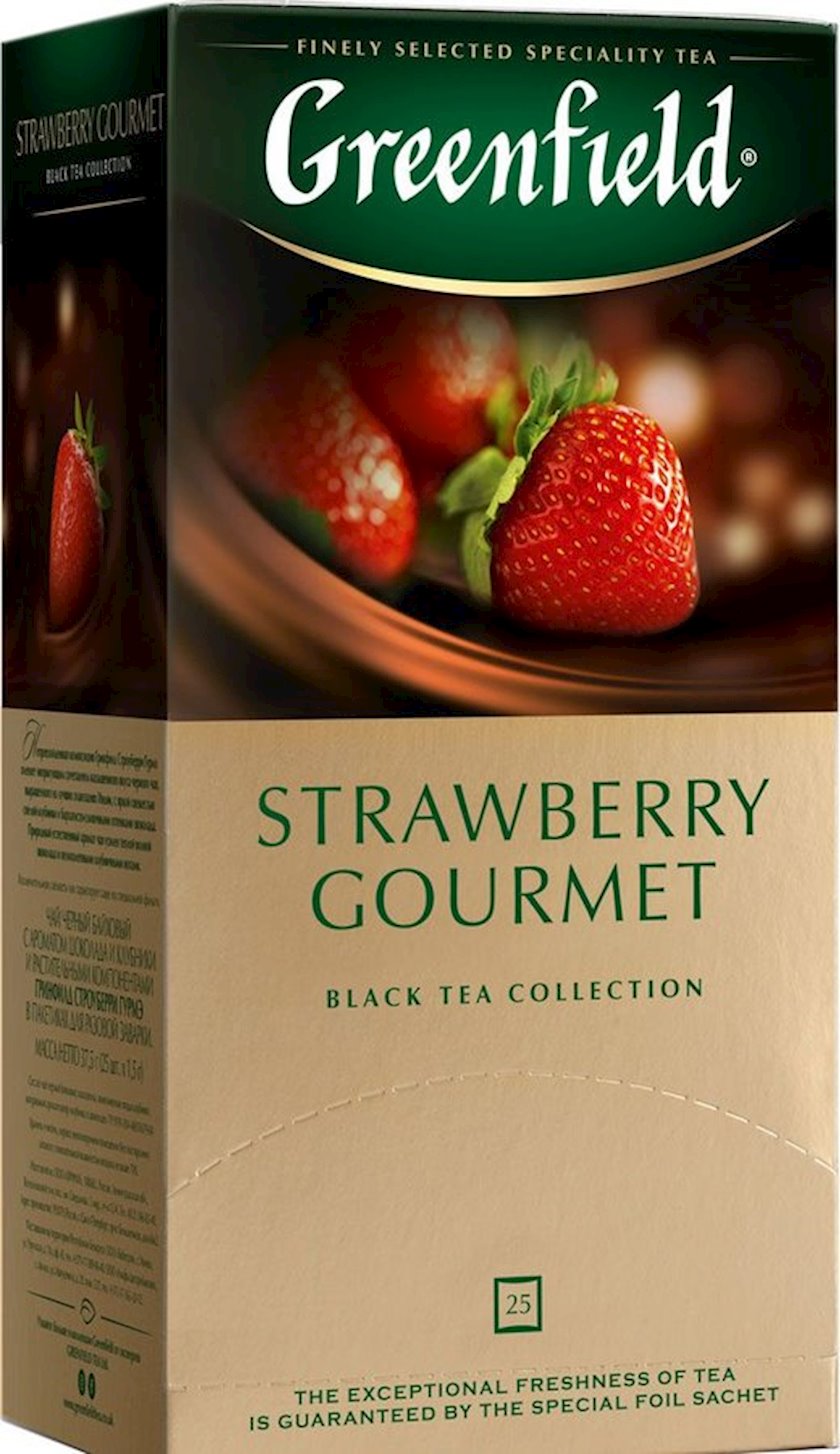 Чай Greenfield Strawberry Gourmet с клубникой и шоколадом 1.5 гx25 шт ...
