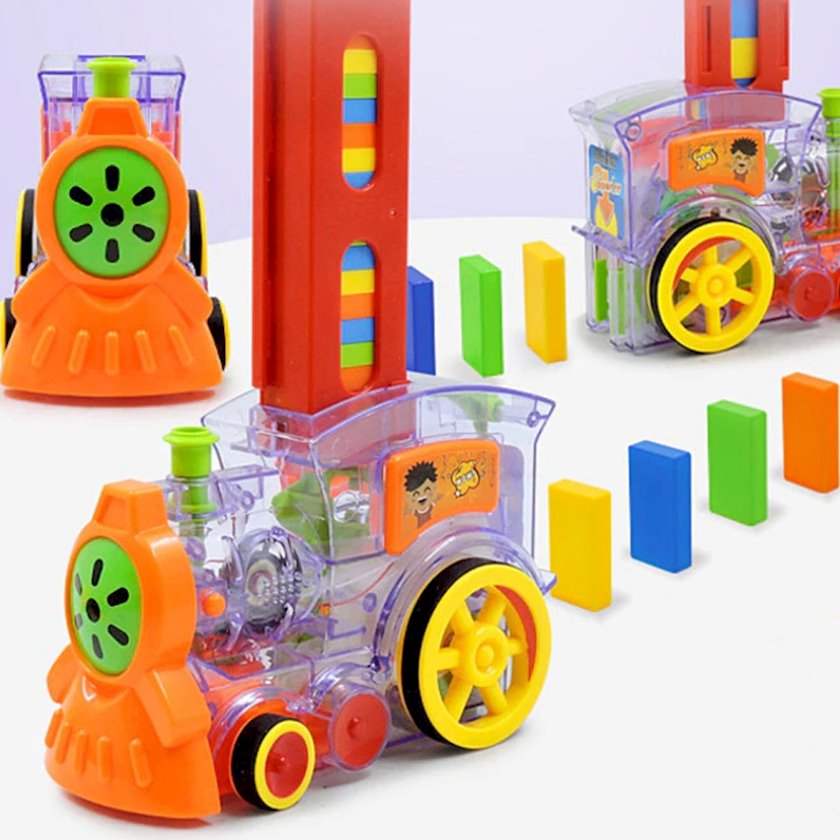 Паровозик домино игрушка Electric Domino Train, со световыми и .