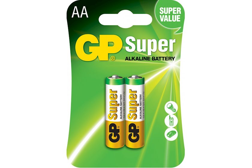 Батарейка Gp Aa 15v Lr6 Super Alkaline 15a U2 2 шт купить в Баку Цена обзор отзывы продажа 1489