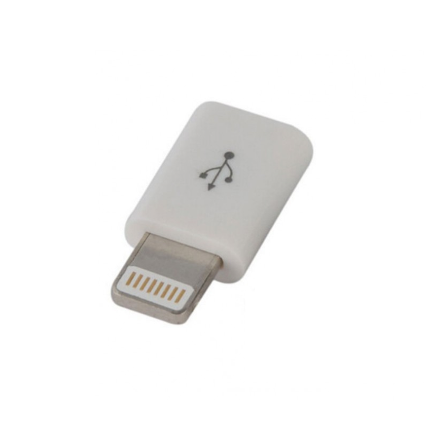  Micro-USB - Lightning Apple Adapter Converter White -  .
