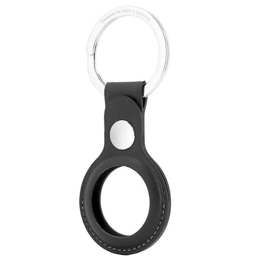 Açarlıq halqa ilə Apple Apple AirTag üçün Leather Key Ring Midnight ...