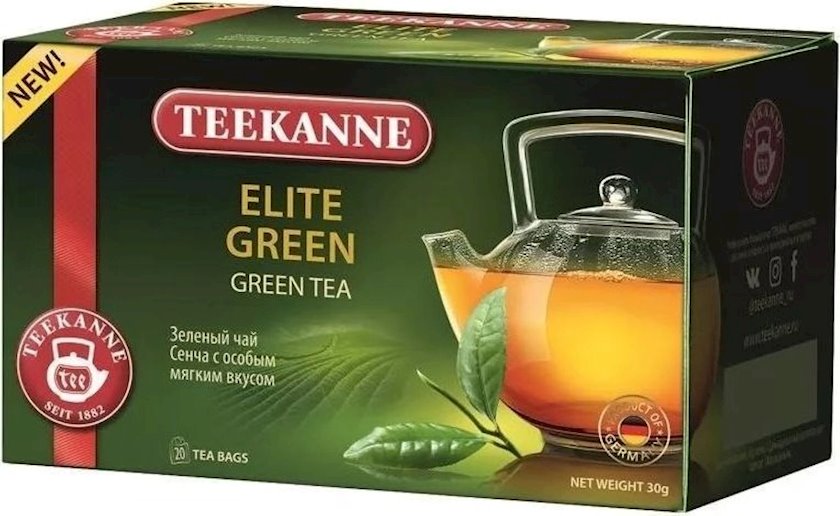 Paket çayı Teekanne Elite Green Tea, 20 əd