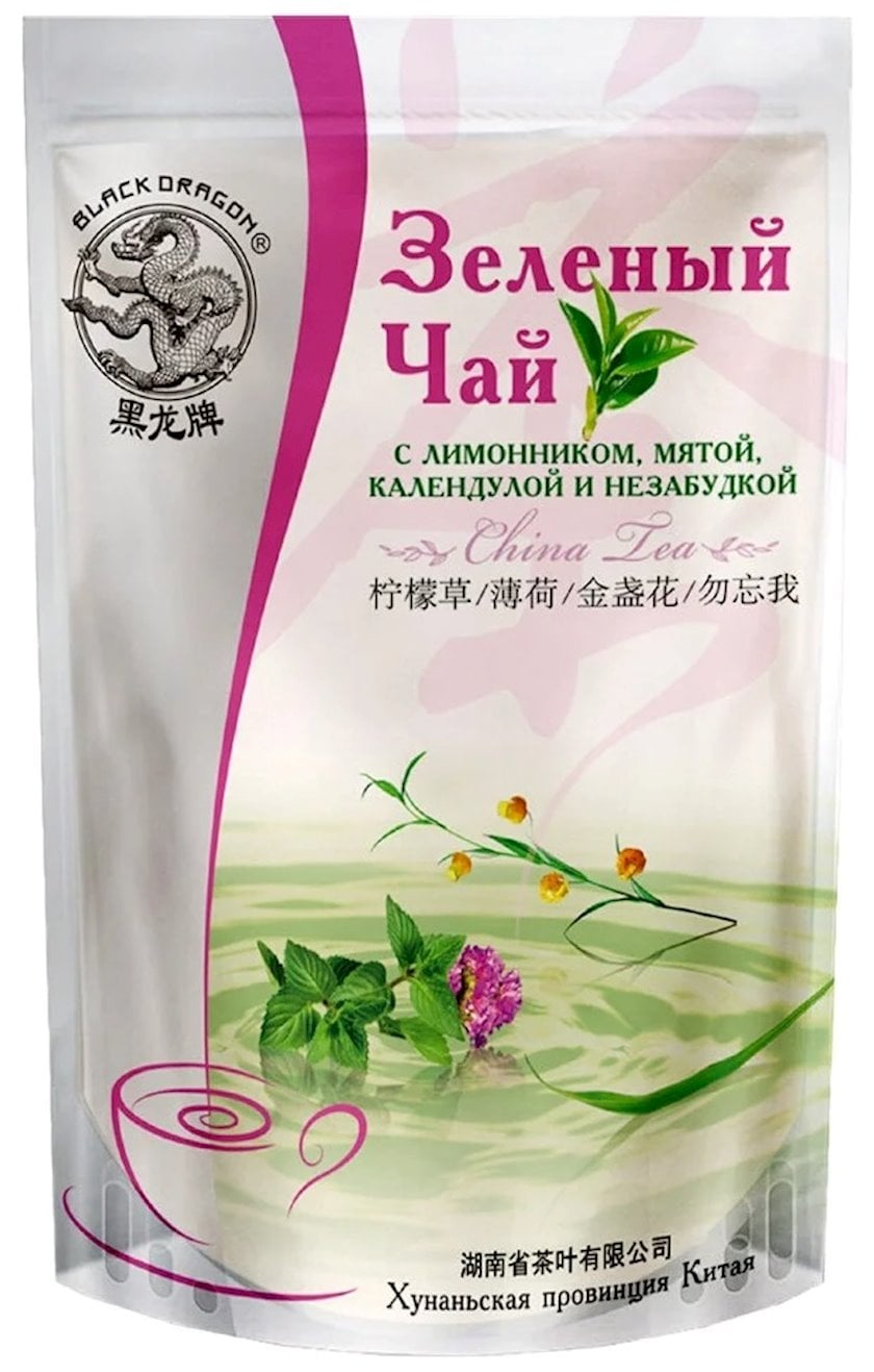 Çay Black Dragon limon otu, nanə, gülümbahar ilə, 100 q