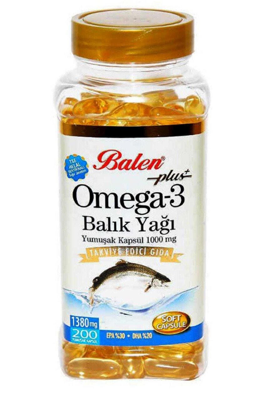 Balıq yağı Balen Omega 3 Balık Yağı 1380 mq, 200 kapsul Qiymeti