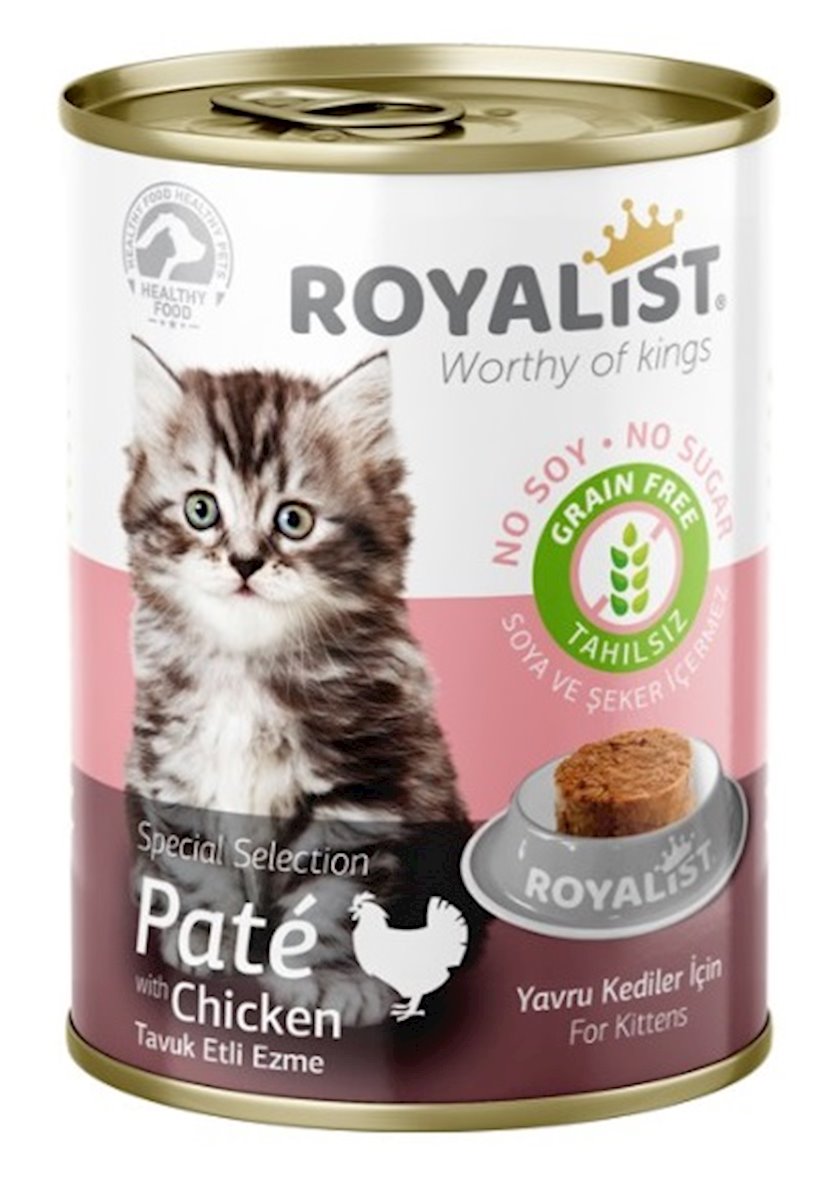 Паштет Royalist, для котят, с мясом курицы, 400 г - купить в Баку. Цена ...