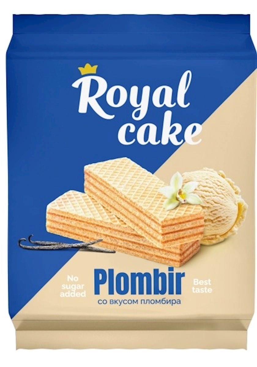 Plombir dadlı süd vafliləri Protein Rex Royal Cake, 120 q