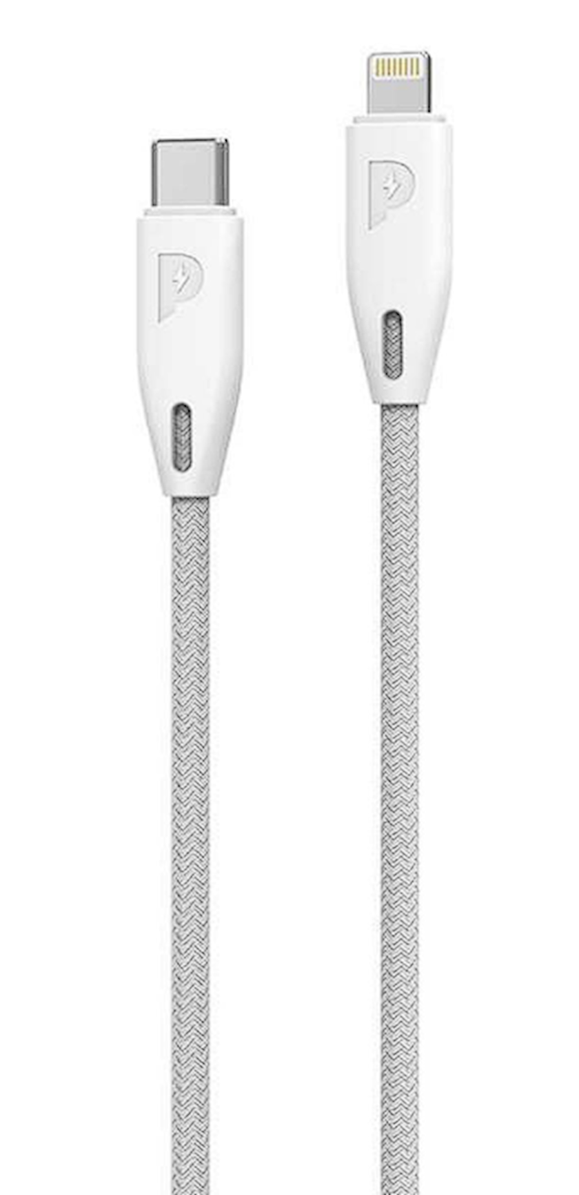 USB kabel Powerology Braided USBC to Lightning Cable 2M White