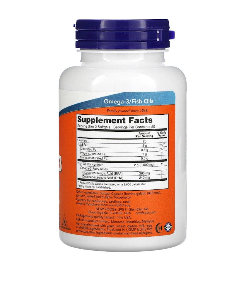 Balıq yağı Now Foods Omega3 1000 mq 100 kapsul Qiymeti, Bakıda almaq