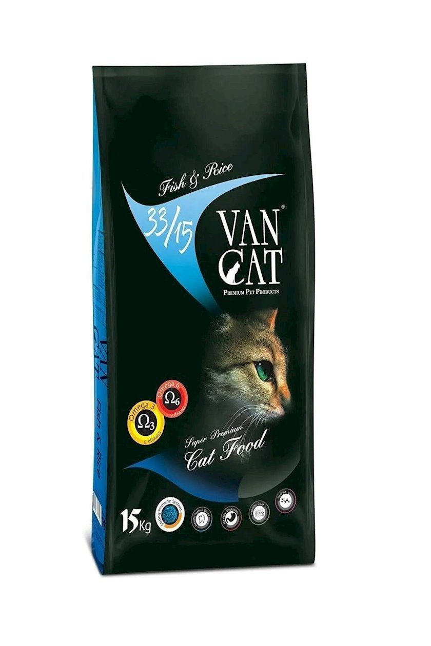 Сухой корм Van Cat для взрослых кошек, с рыбой и рисом 15 кг - купить в ...