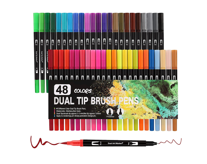 Dual Tip Brush Pens 48