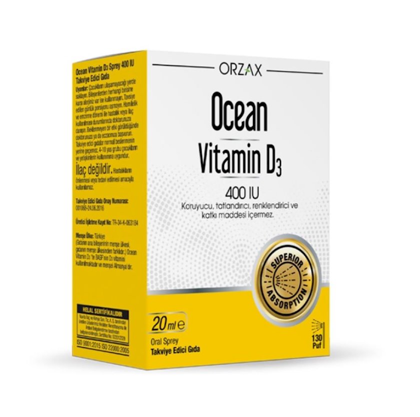 Vitaminlər Orzax Ocean Vitamin D3, 20 ml Qiymeti, Bakıda almaq