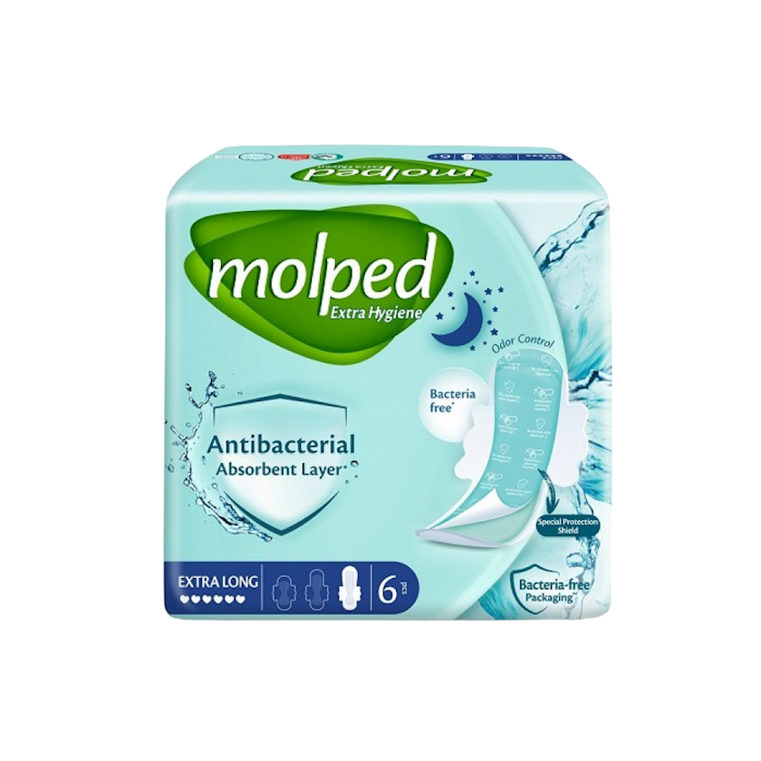 Гигиенические прокладки Molped Antibacterial Night 6 шт - купить в Баку ...