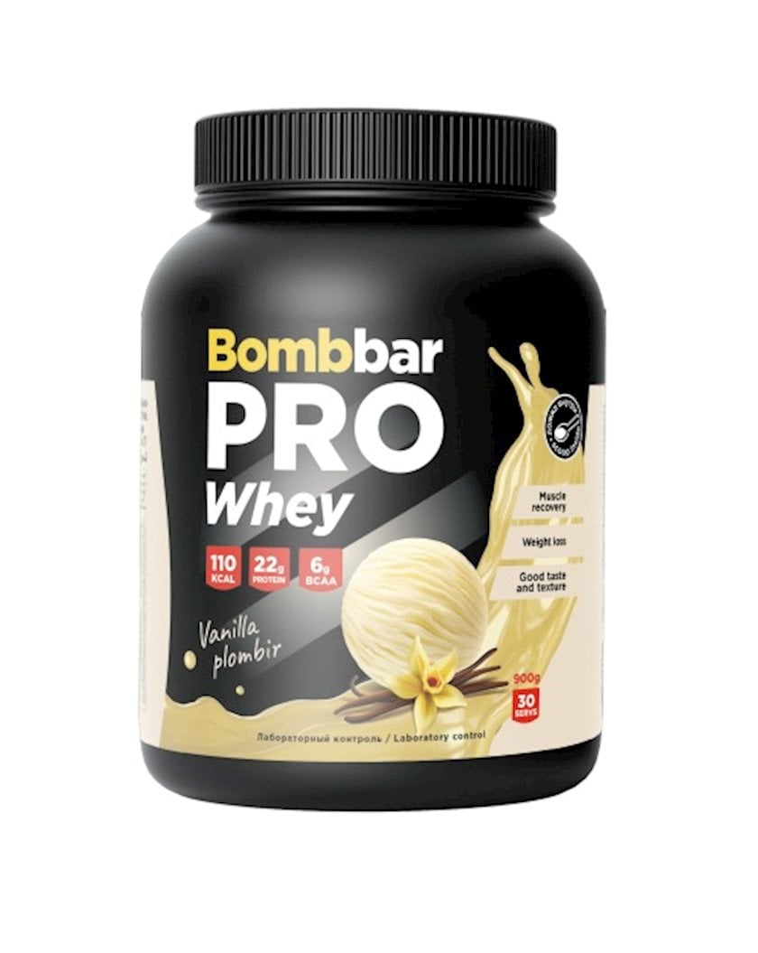 Протеиновый коктейль Bombbar Pro Whey Protein Vanilla Plombir, 900 г ...