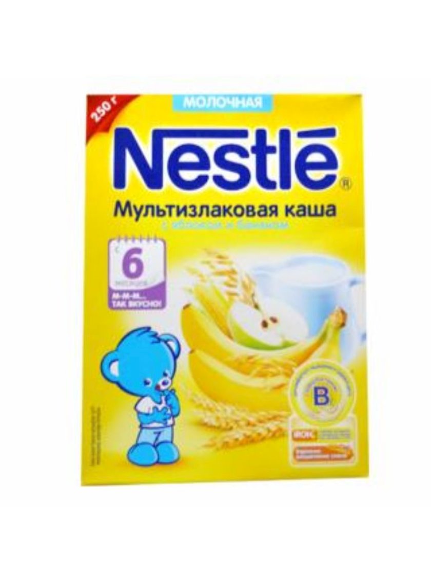 Каша мультизлаковая Nestle Молочная с яблоком и бананом 6 месяцев 220 г ...