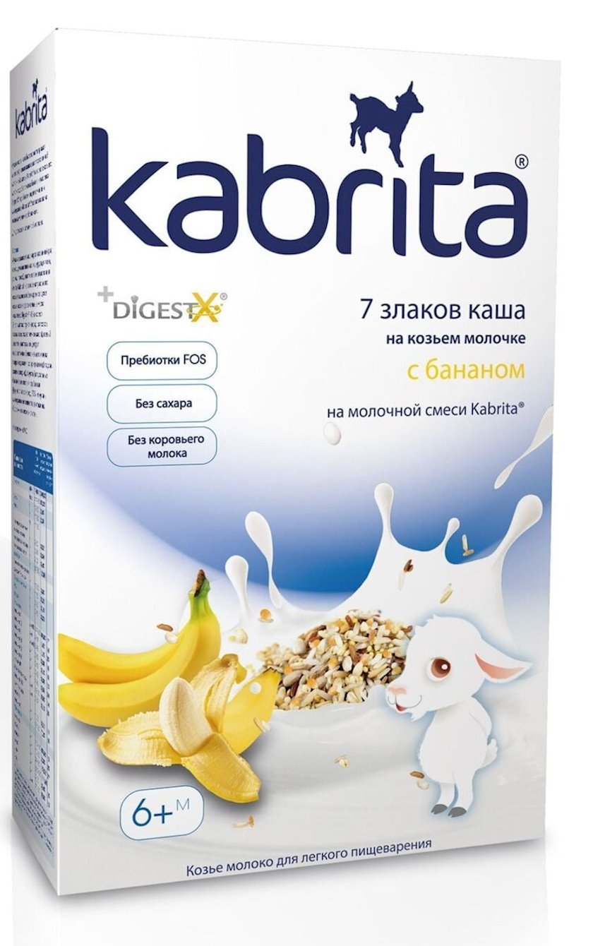 Каша Kabrita 7 злаков с бананом на козьем молоке, с 6 месяцев, 180 г ...
