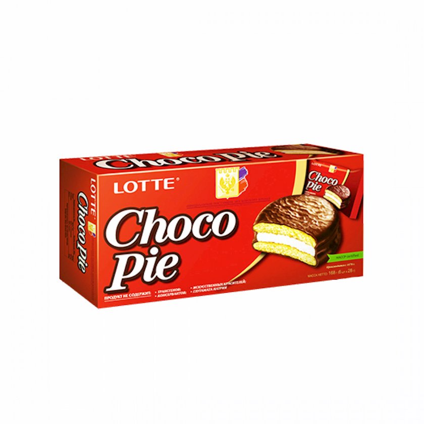 Печенье Lotte Choco Pie с клубникой 168 г - купить в Баку. Цена, обзор ...