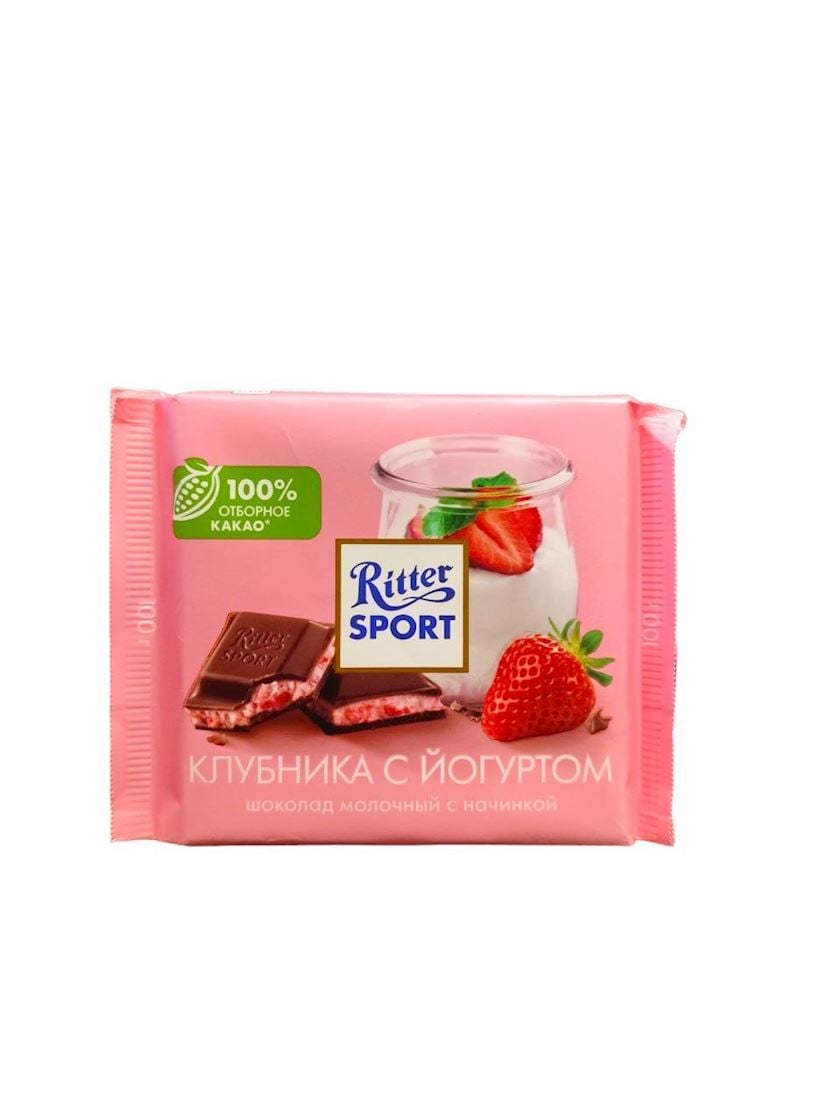 Шоколад Ritter Sport клубника с йогуртом 100 г - купить в Баку. Цена ...