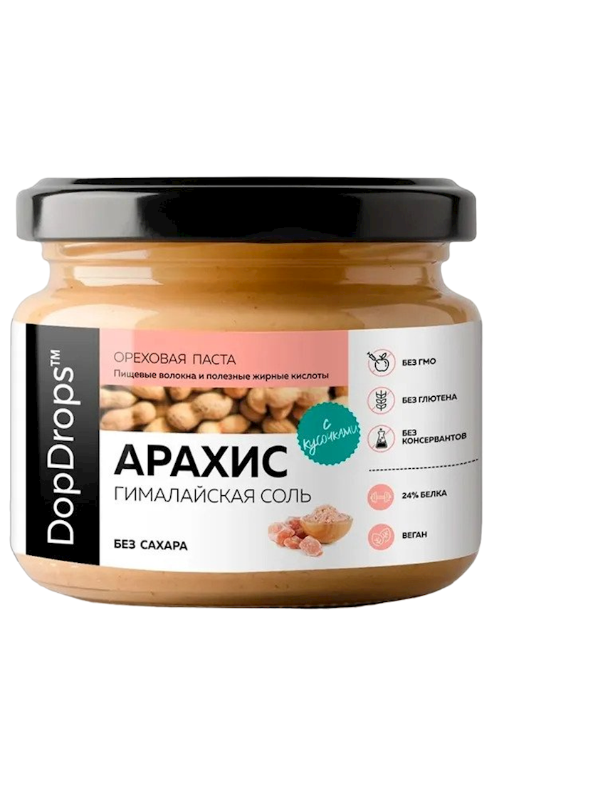 Fıstıq pastası Dopdrops Peanut Butter + Salt Crunchy, 250 q