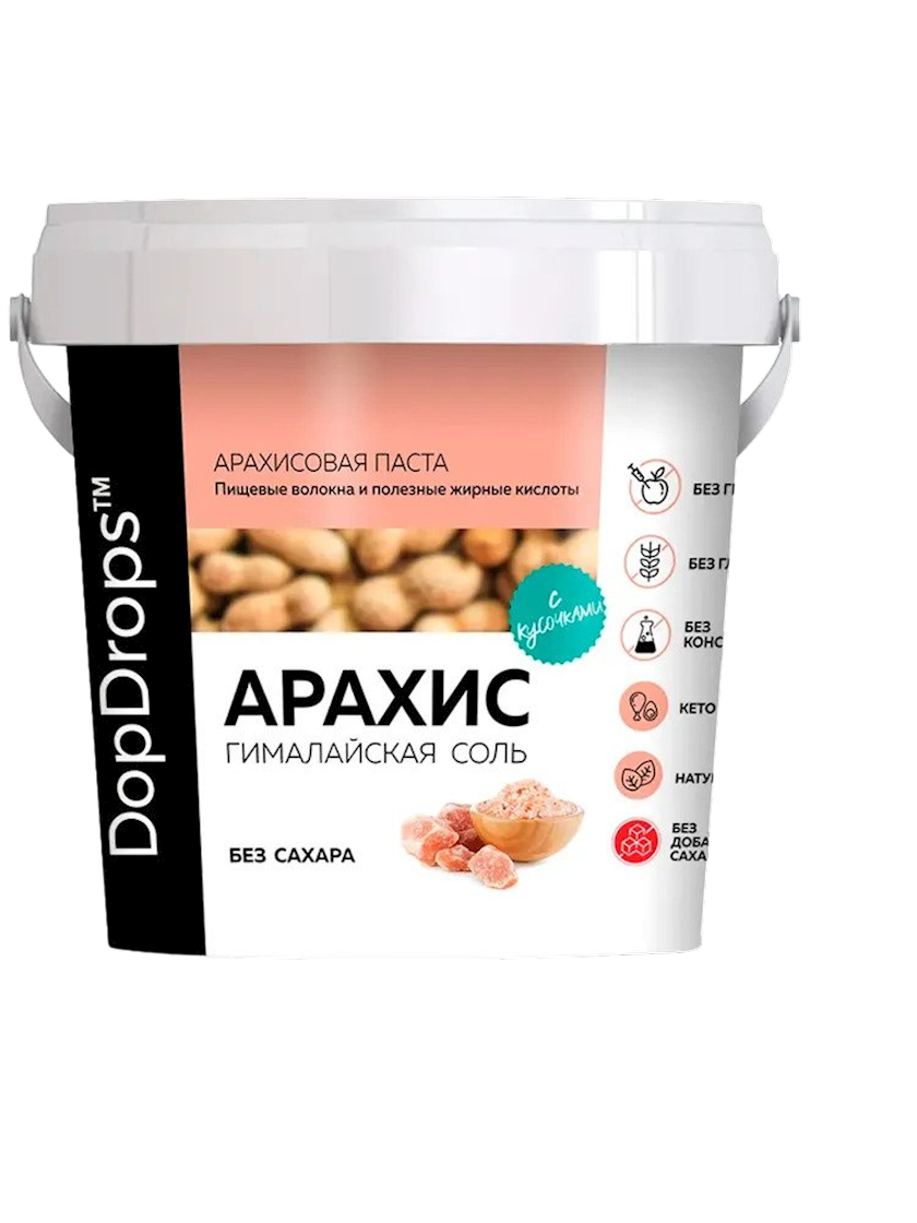 Fıstıq pastası Dopdrops Peanut Butter Crunchy + Salt, 1 kq