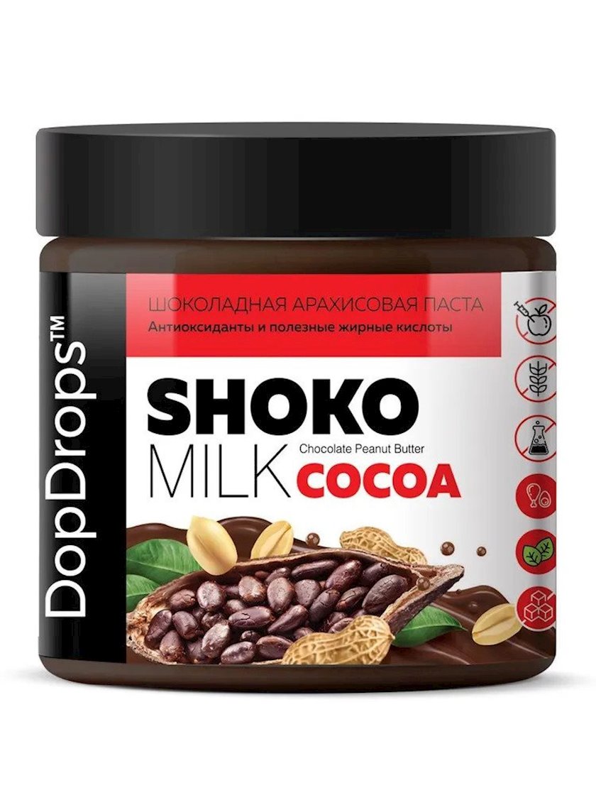 Fıstıq pastası Dopdrops Peanut Butter Shoko Cacao Milk, 500 q