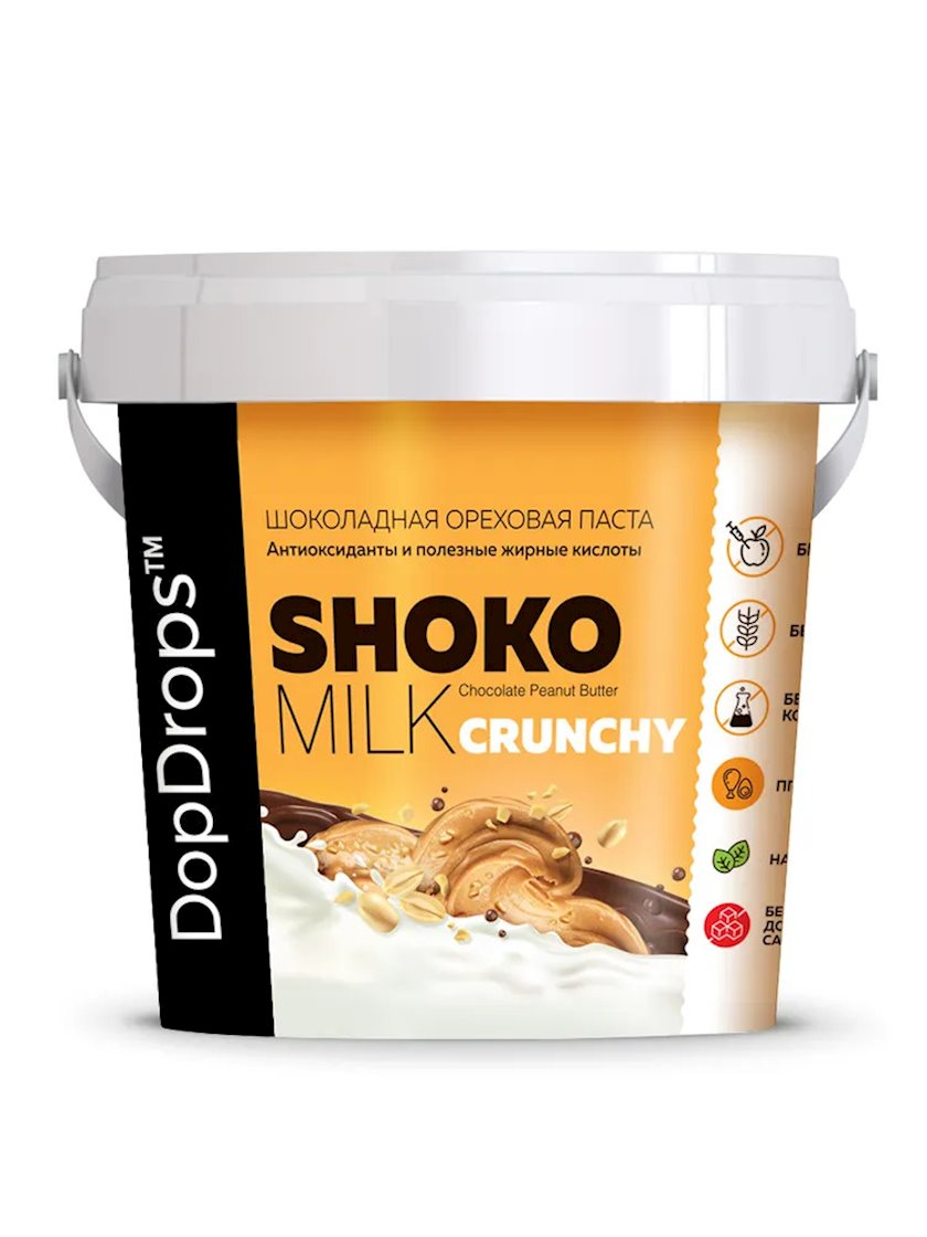 Fıstıq pastası Dopdrops Peanut Butter Shoko Milk Crunchy, 1 kq