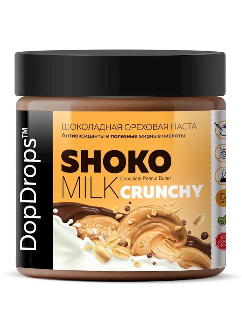 Fıstıq pastası Dopdrops Peanut Butter Shoko Milk Crunchy, 500 q