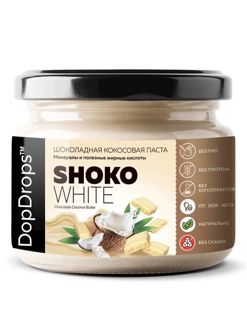 Kokos pastası Dopdrops Shoko White Butter, 250 q