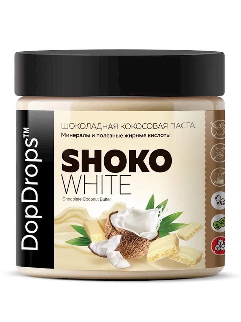 Kokos pastası Dopdrops Shoko White Butter, 500 q