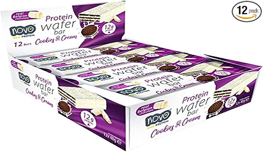 Коробка протеиновых вафель Novo Protein Wafer Cookies, 40 г, 12 шт ...