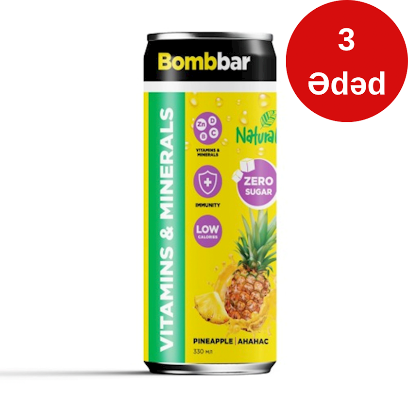 Qazlı içki Bombbar Ananas dəmir bankаda,330 ml, 3əd