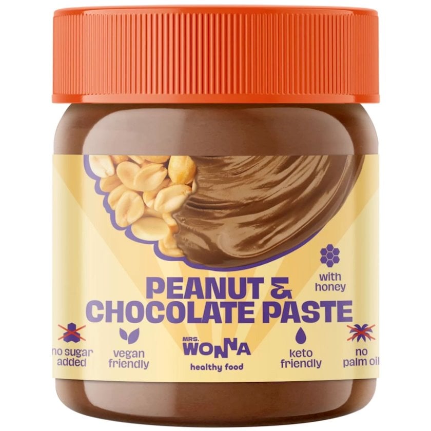 Pasta Mrs.Wonna Peanut & Chocolate Paste yer fındığı və şokoladlı, 550 q