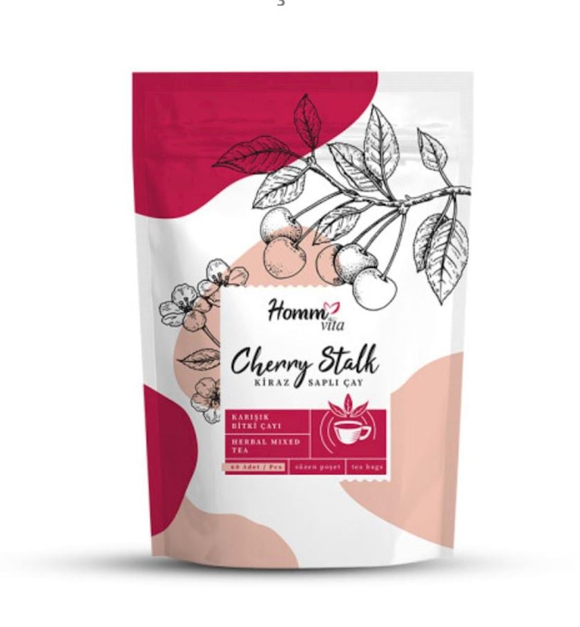 Paket çayı Homm Bitkisel Kiraz Saplı 60 əd