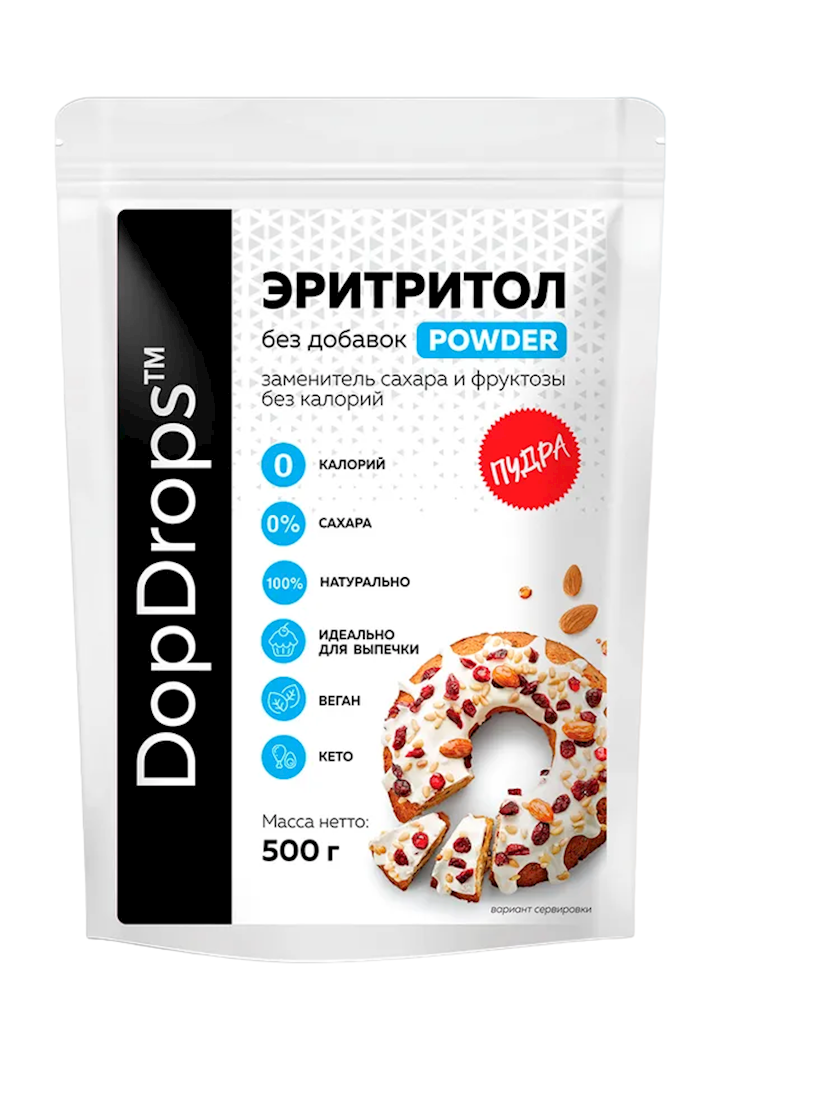 Сахарозаменитель DopDrops Эритритол Powder, 1 шт, 500 г - купить в Баку ...