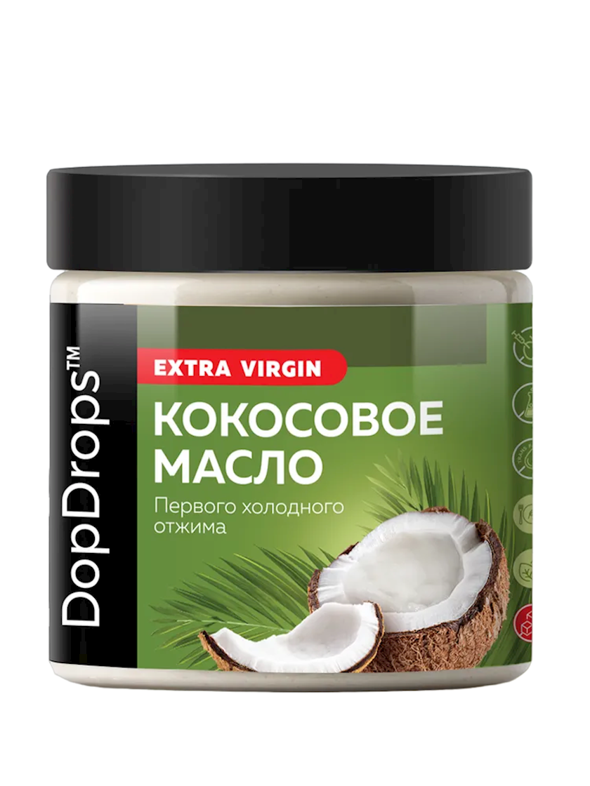 Kokos yağı DopDrops Extra Virgin, 1 əd, 500 q