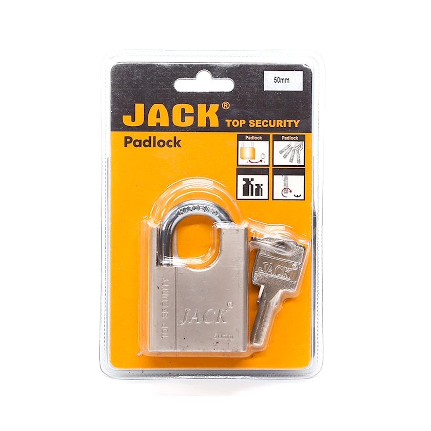 Навесной замок Jack, 1 ключ, серый, 50 мм - купить в Баку. Цена, обзор ...