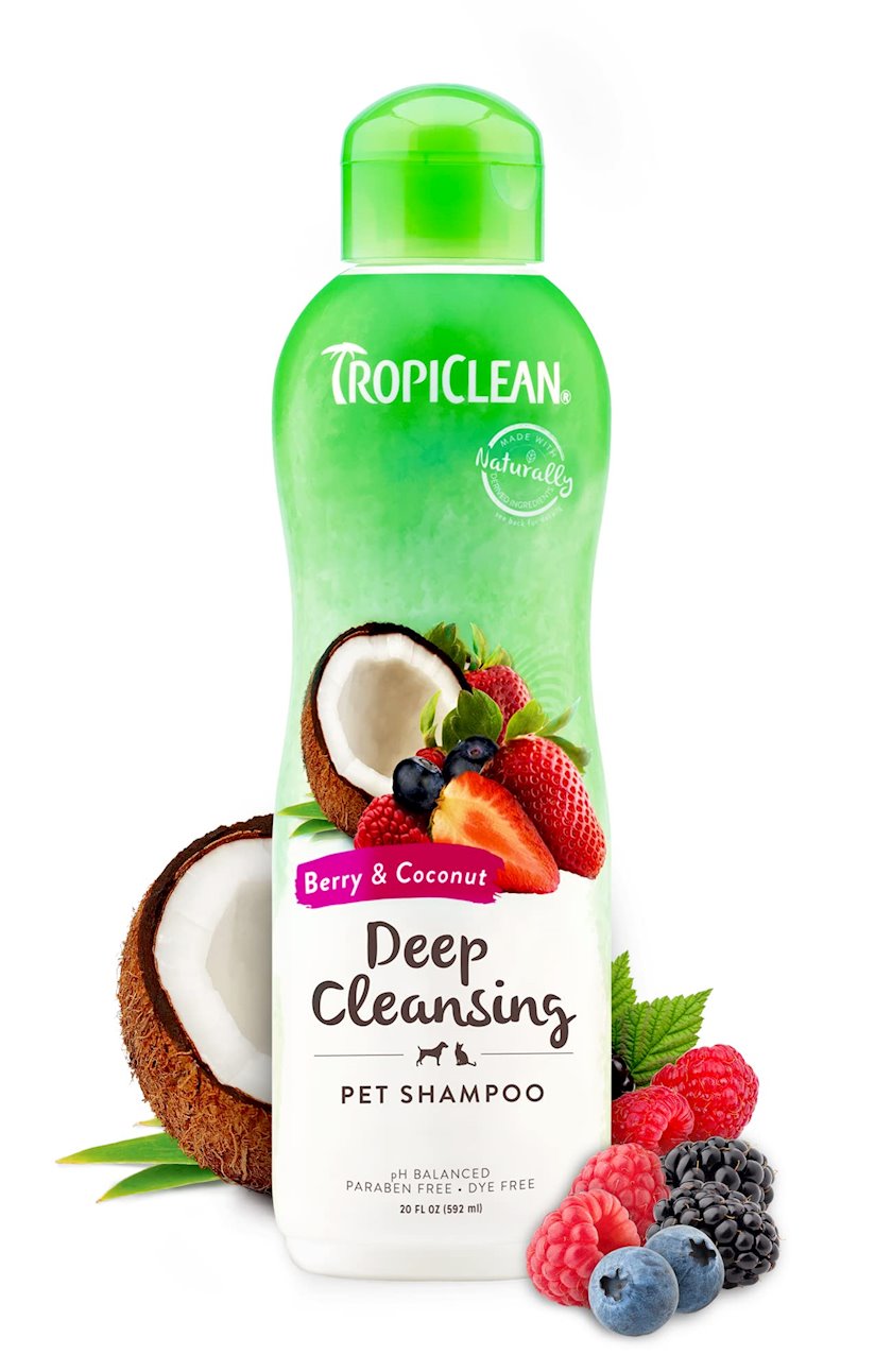 Шампунь TropiClean для собак и кошек от сильной грязи, ягоды с кокосом ...