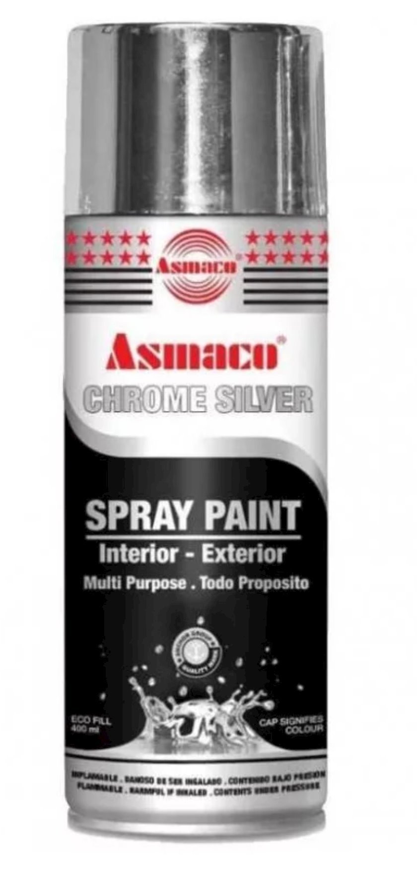 Аэрозольная краска Asmaco Silver Glossy, 400 мл, серебристая - купить в ...
