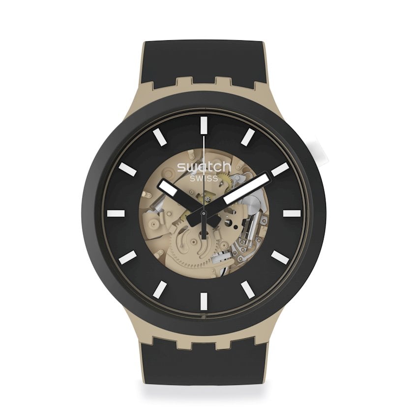 Наручные часы женские Swatch Originals Big Bold SB03C100 бежевый/черный ...