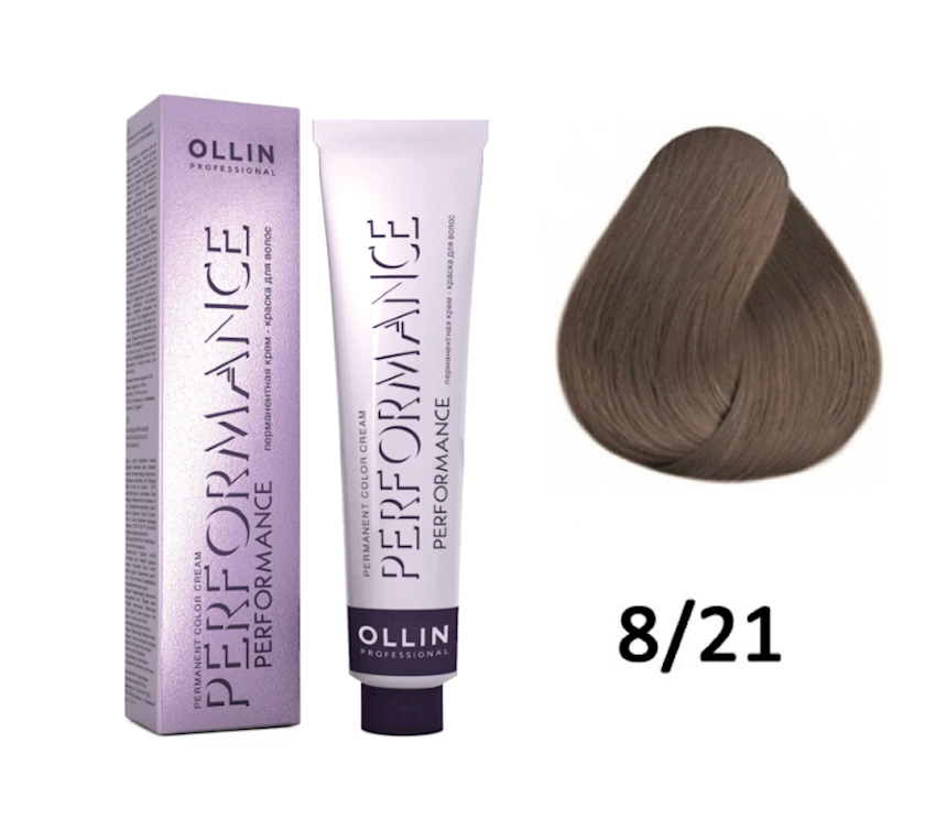 Saç üçün permanent krem-boya Ollin Professional Perfomance 8.21 Açıq ...