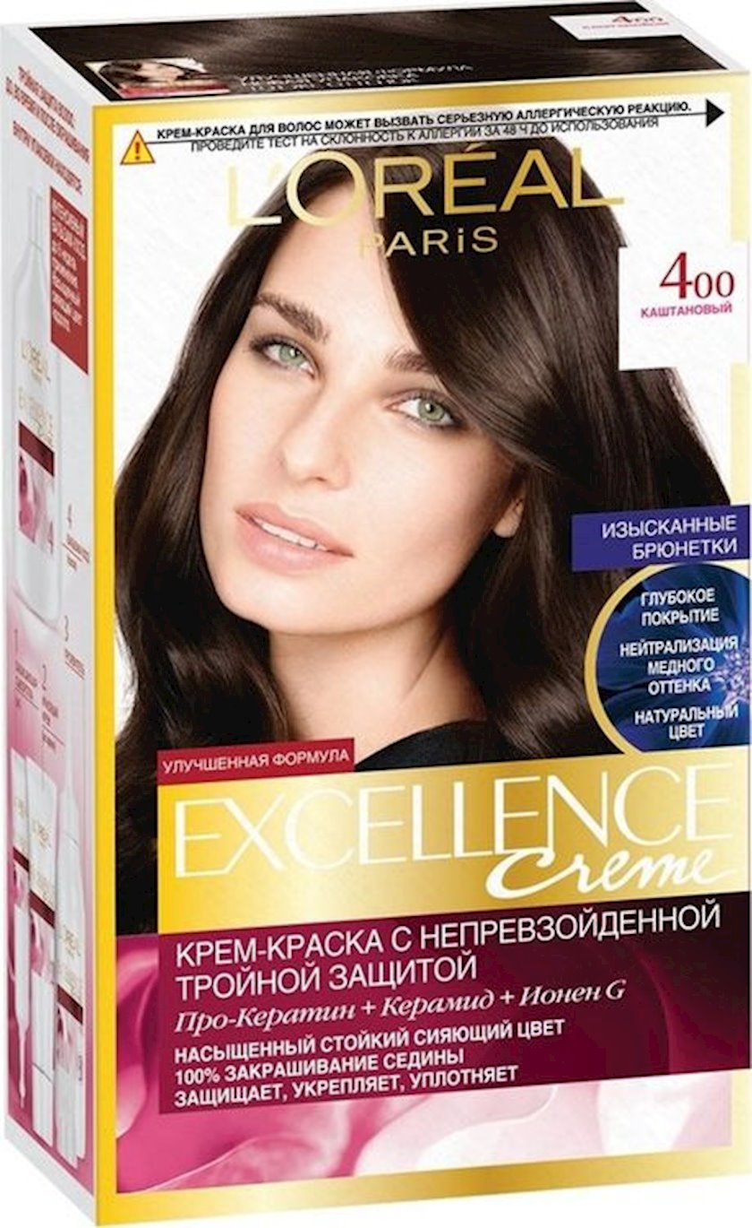 Краска для волос L'Oreal Paris Excellence Creme 400 Каштановый - купить ...