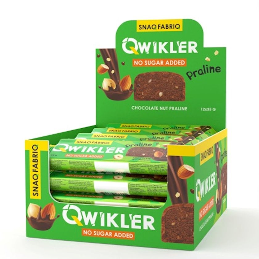 Коробка шоколадных батончиков Snaq Fabriq Qwikler Chocolate Praline, 40 ...