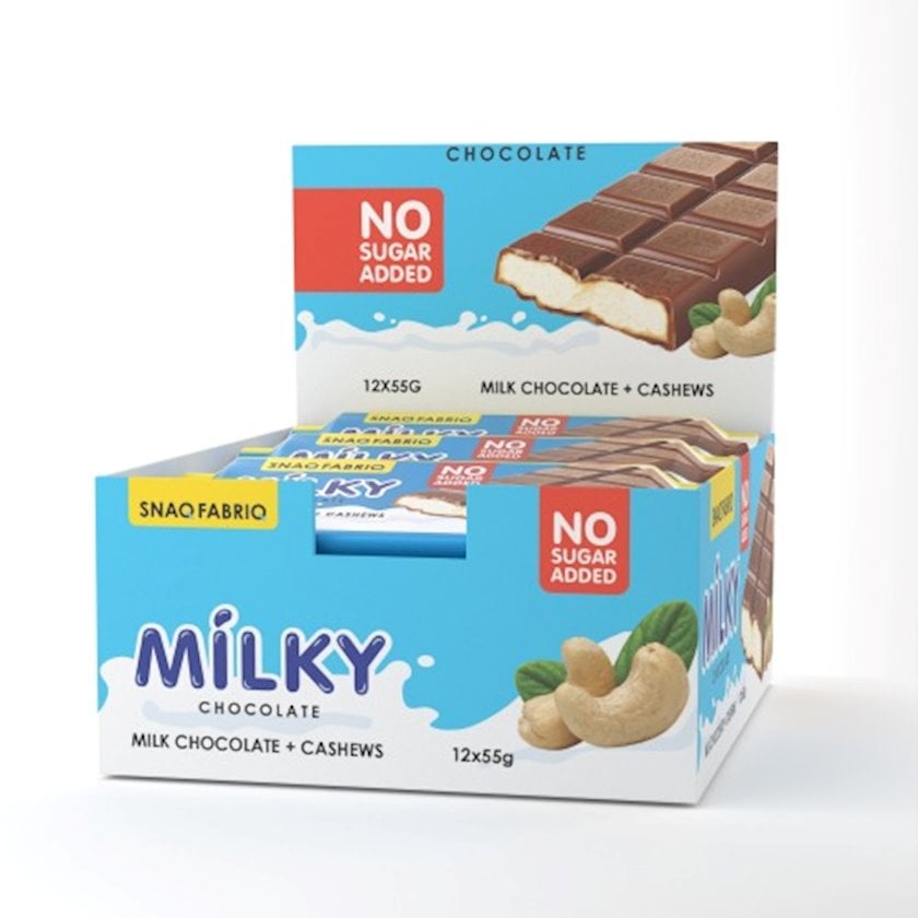 Şokoladlı barlar qutusu Snaq Fabriq Milky Cashew, 55 q, 30 əd