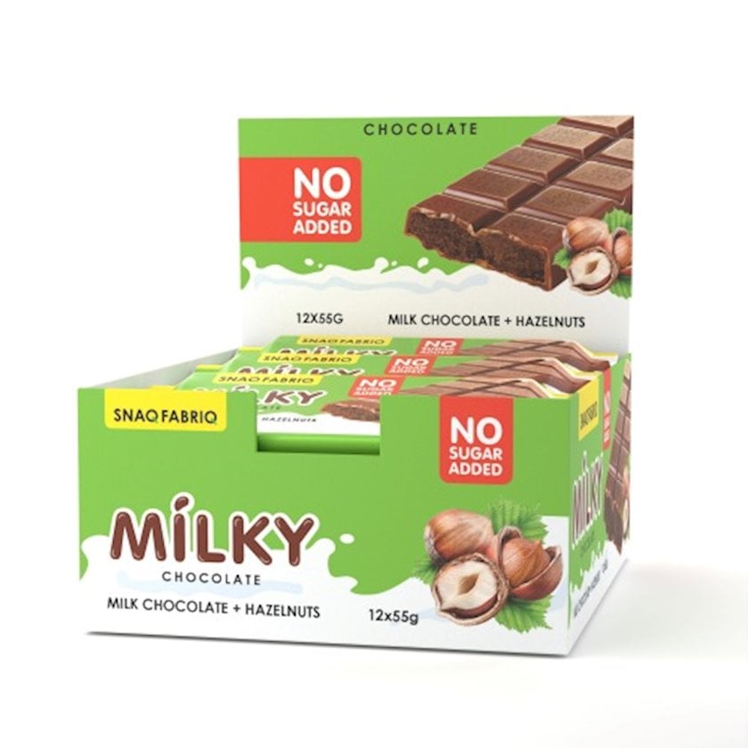 Şokoladlı barlar qutusu Snaq Fabriq Milky Hazelnut, 55 q, 30 əd