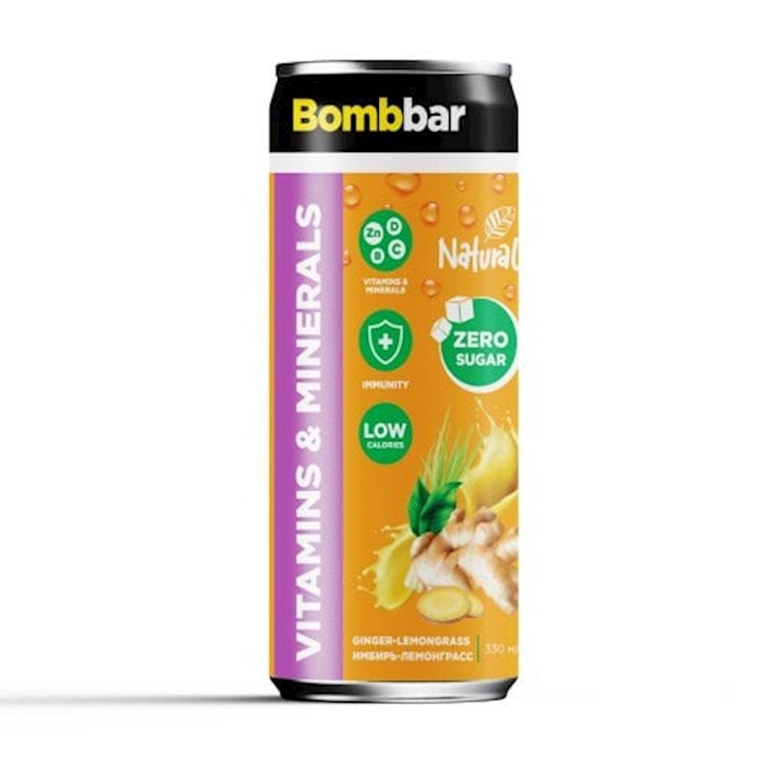 Qazlı içki Bombbar Energy&Vitamins Ginger/Lemongrass 330 ml