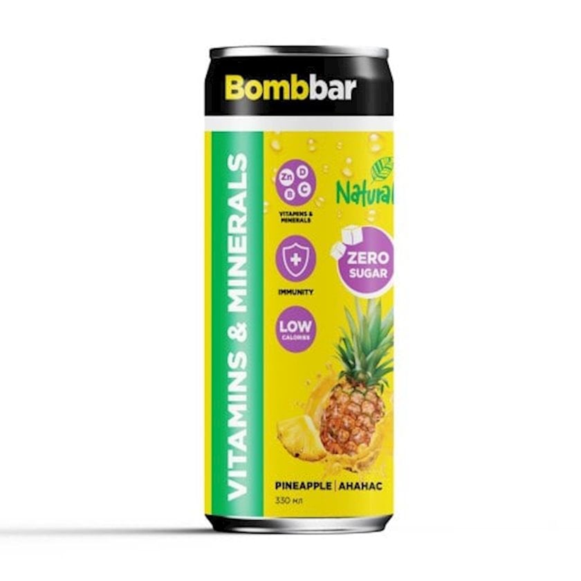 Qazlı içki Bombbar Energy&Vitamins Pineapple 330 ml